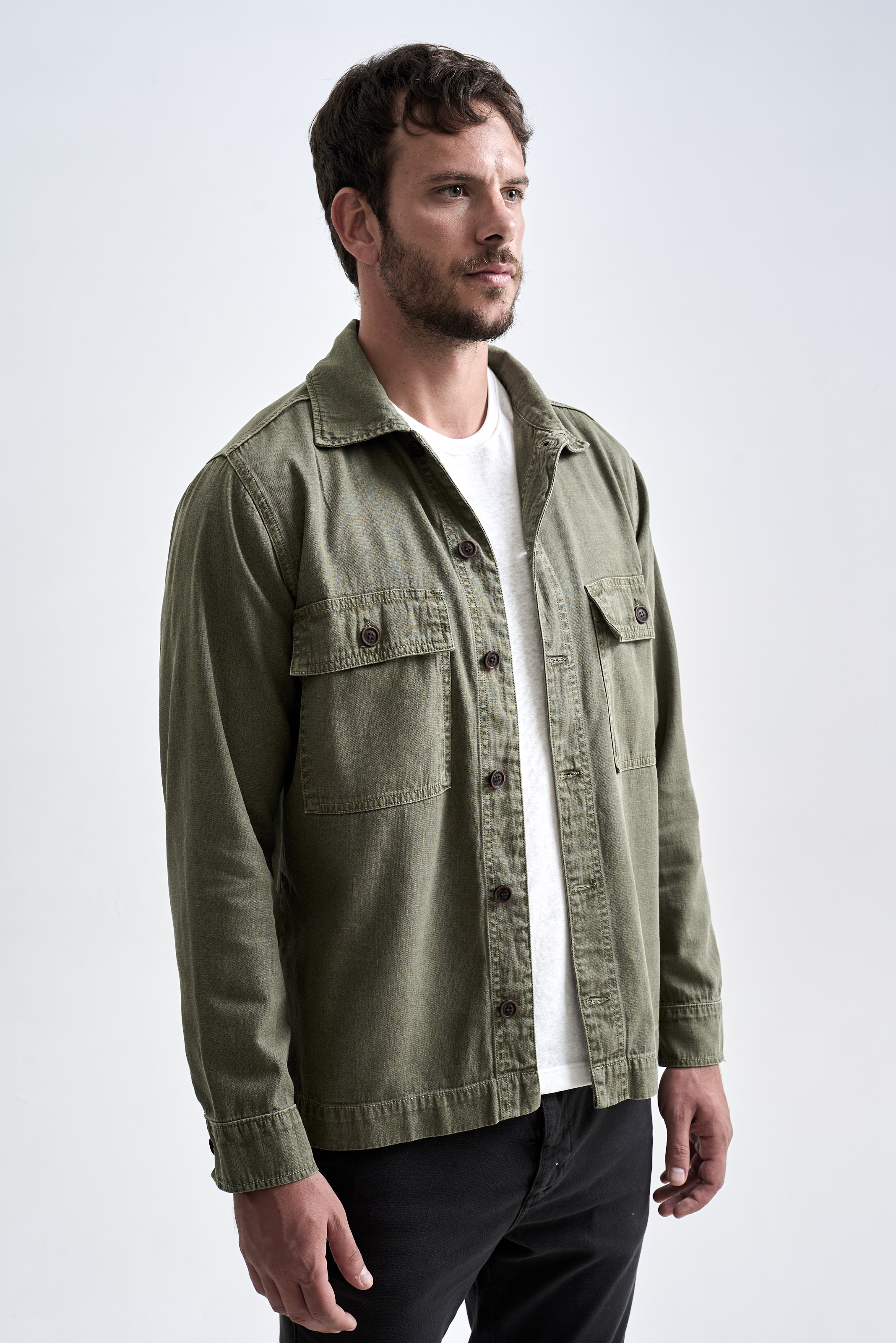 Overshirt Linen Blend Verde | Austral