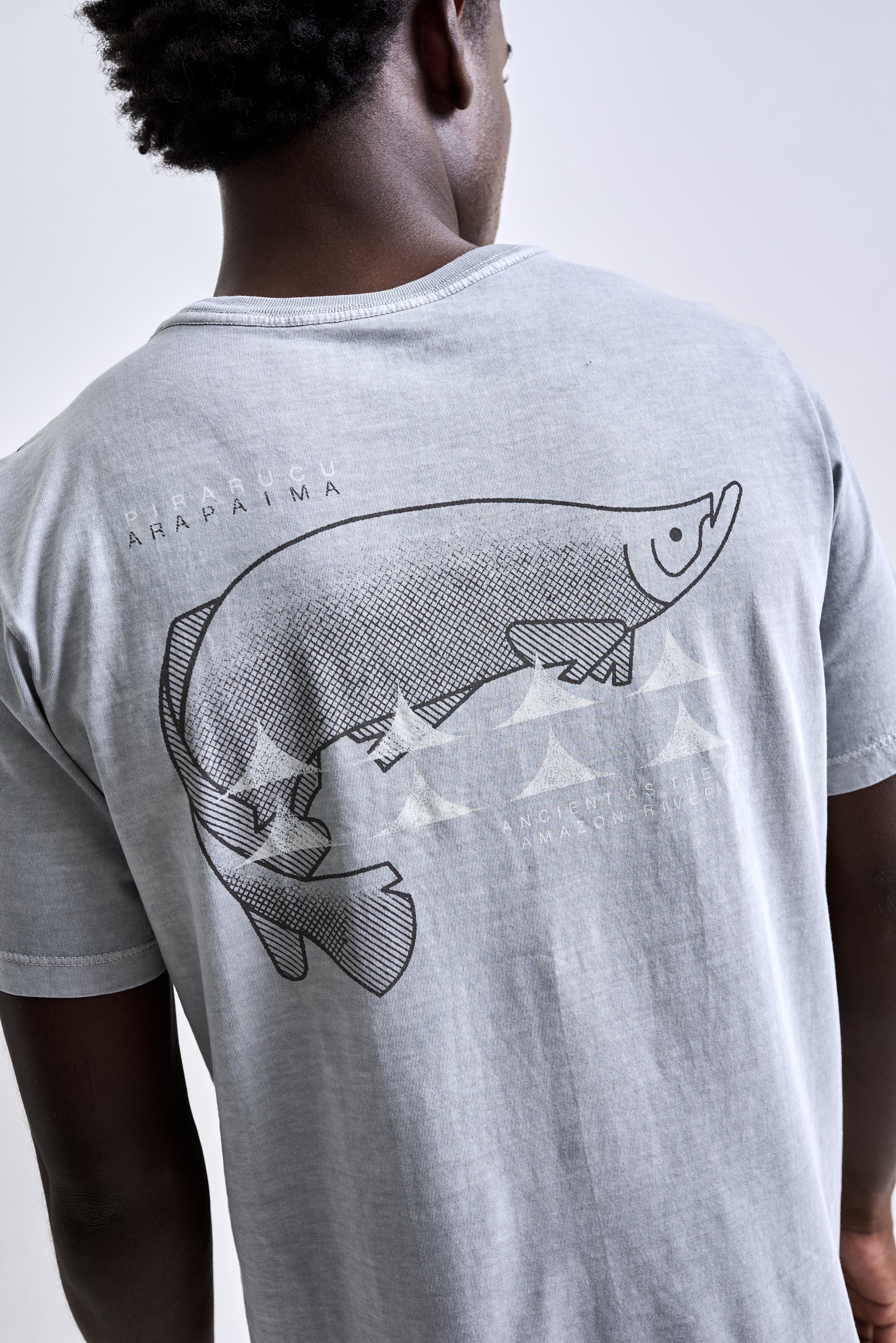 Camiseta Pirarucu Stone Cinza Claro