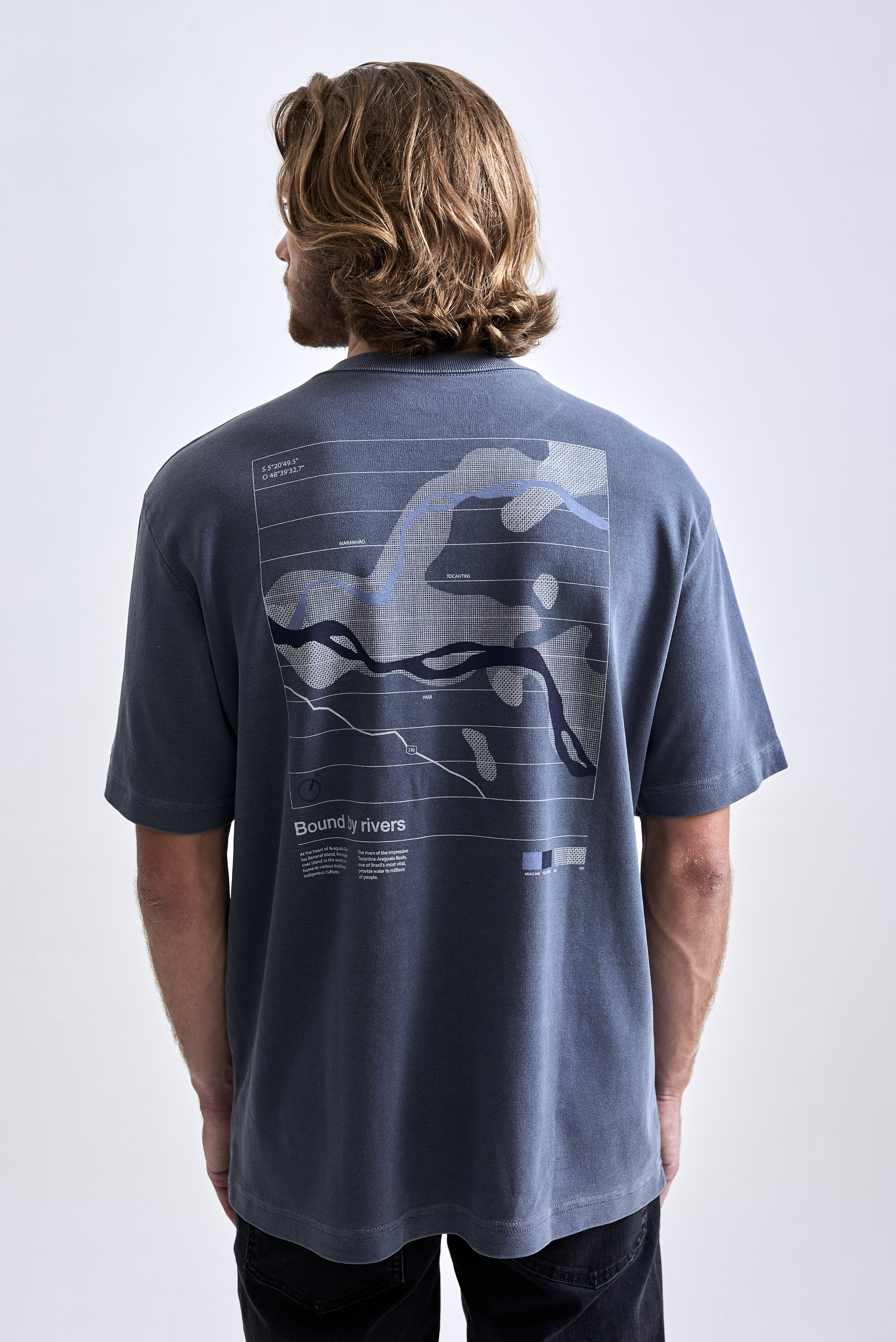 Camiseta Oversized Bound Stone Azul Midnight | Austral
