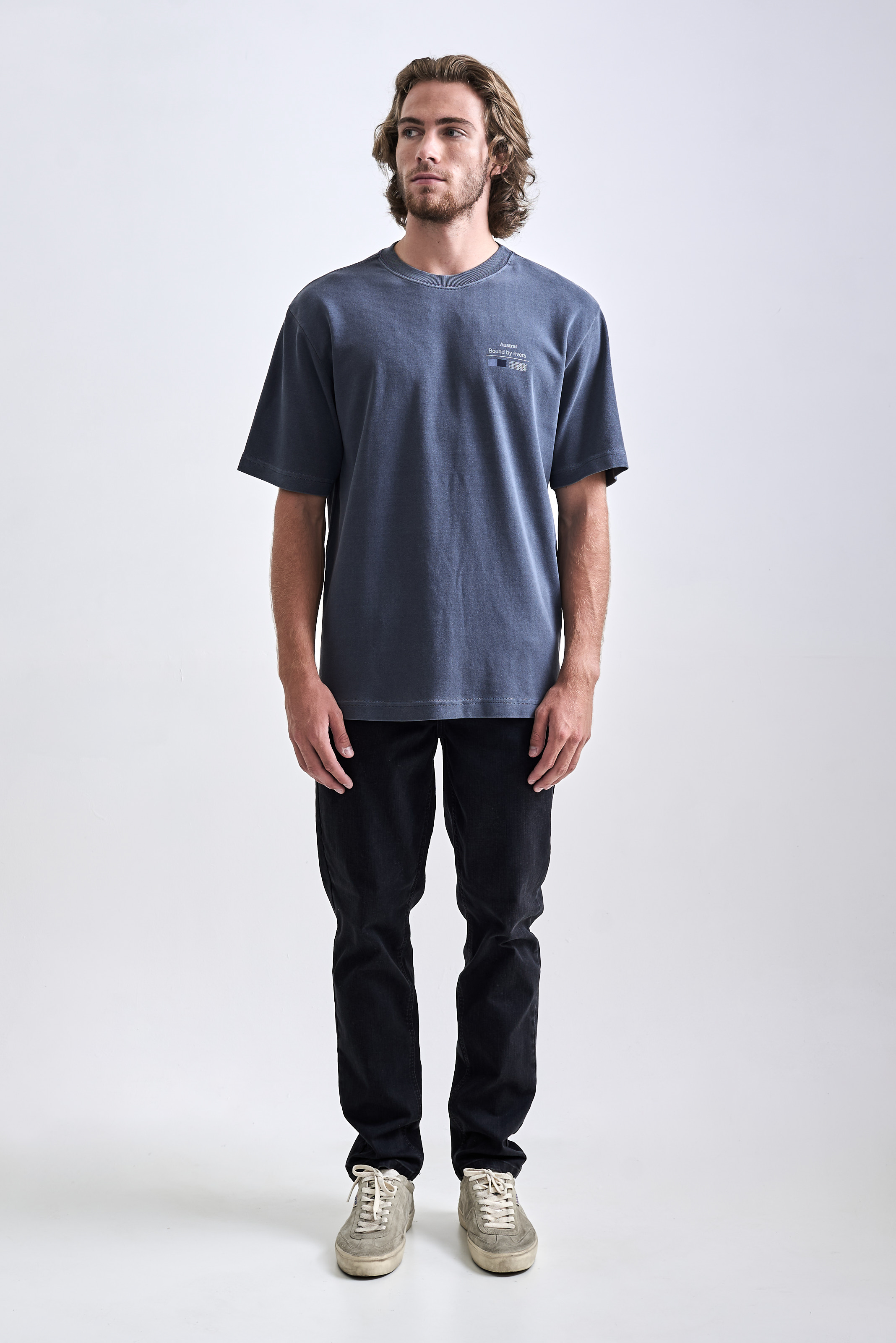 Camiseta Oversized Bound Stone Azul Midnight | Austral